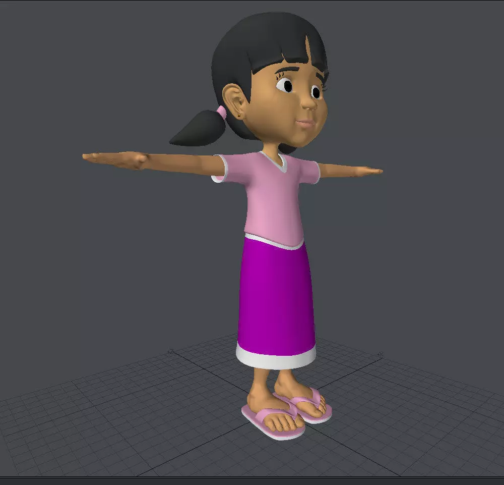 Siri the villagers Low-poly 3D model_0