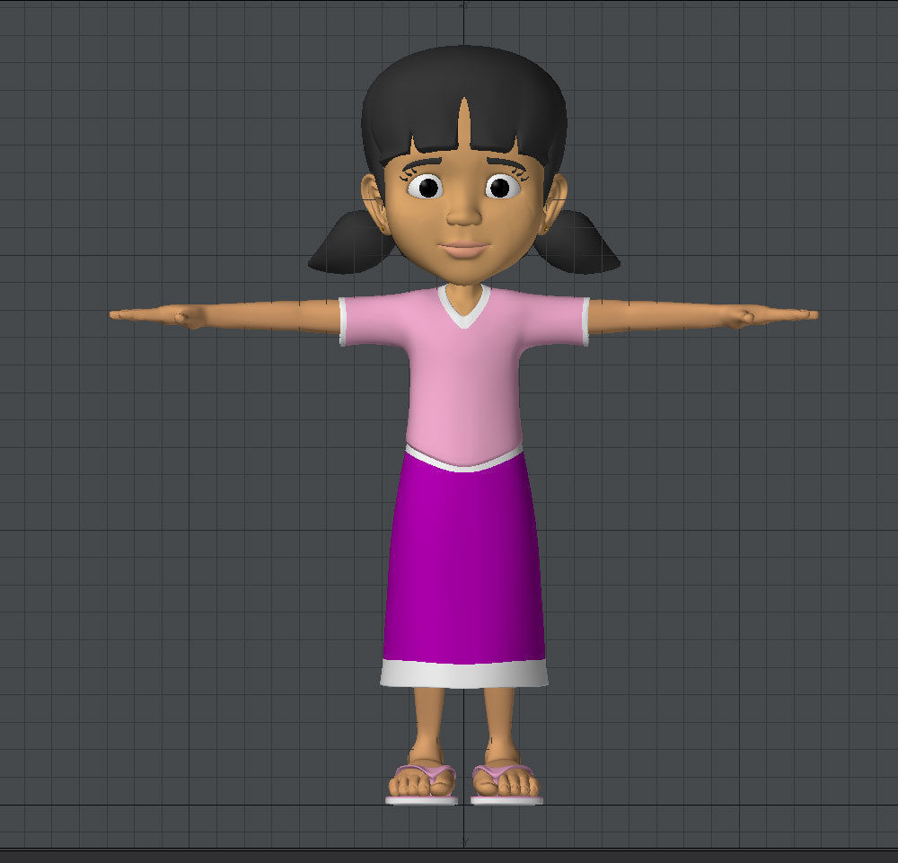 Siri the villagers Low-poly 3D model_2