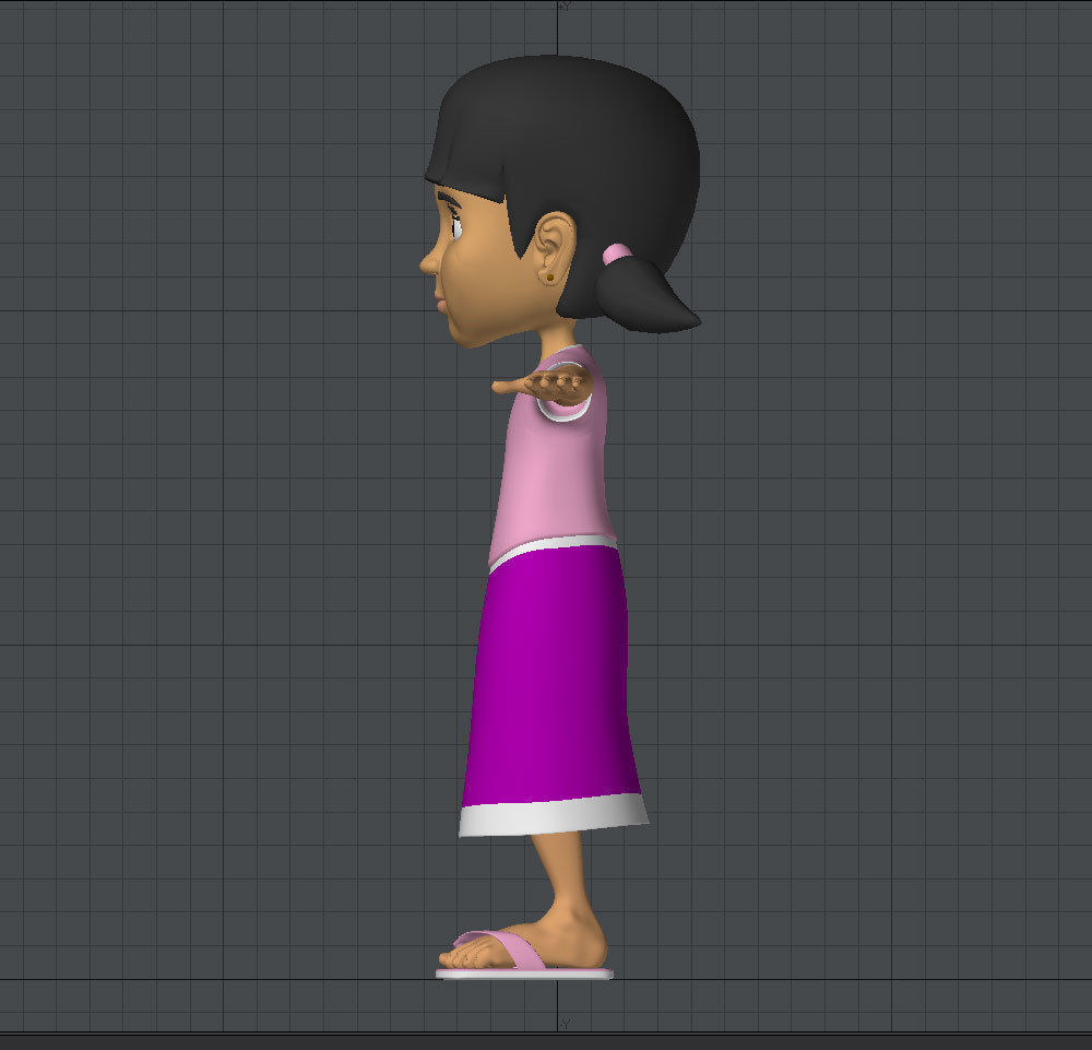 Siri the villagers Low-poly 3D model_1