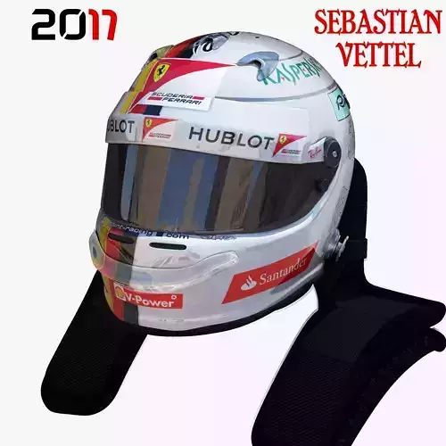 Vettel helmet 2017 Low-poly 3D model