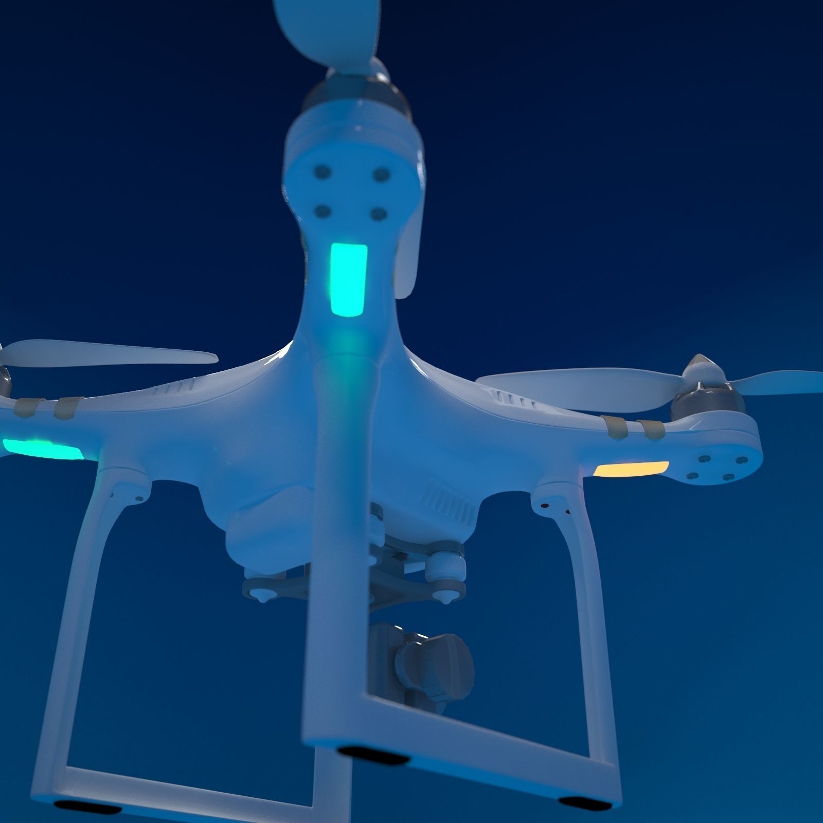 quadrocopter drone high detailed 3D model_3