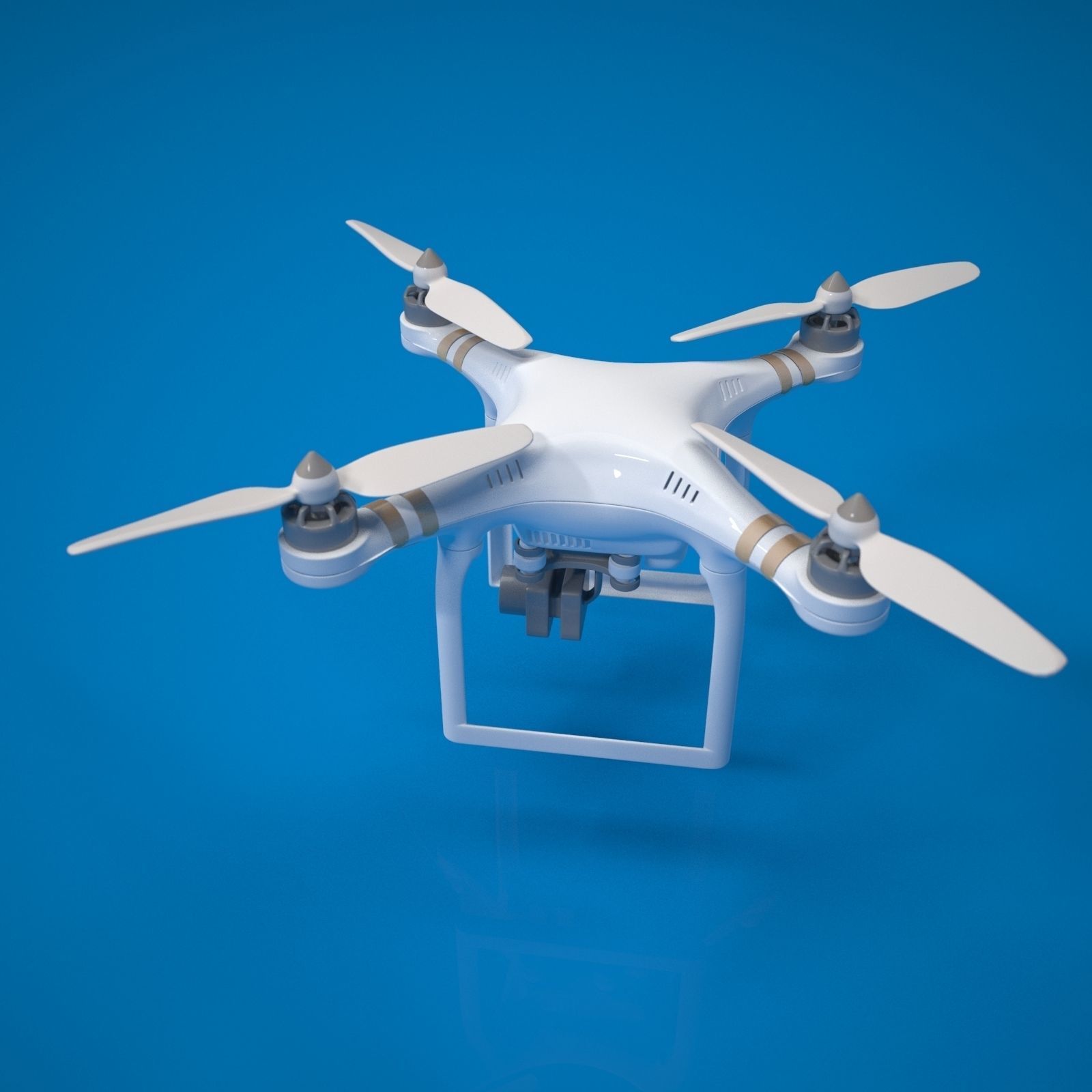quadrocopter drone high detailed 3D model_1