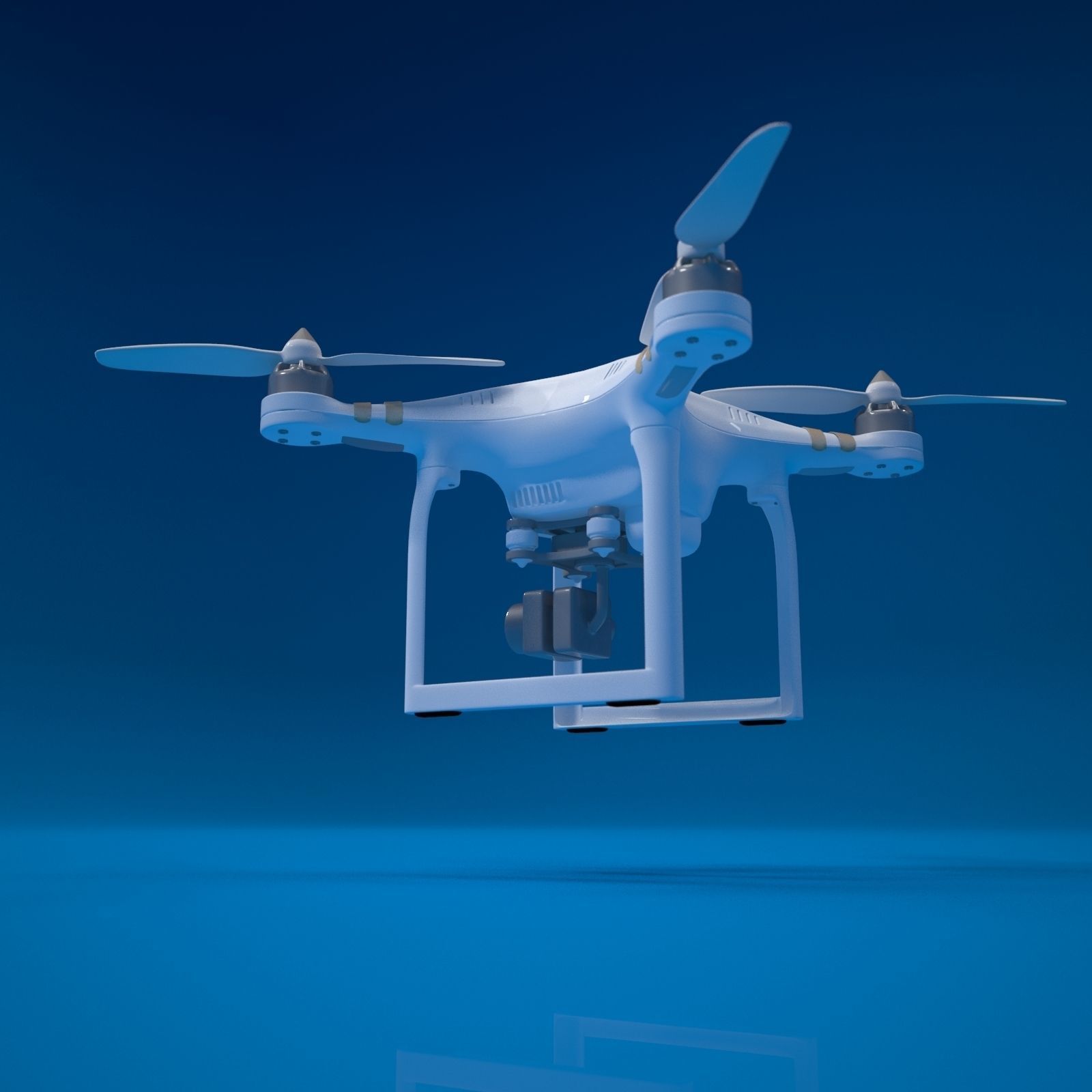 quadrocopter drone high detailed 3D model_4