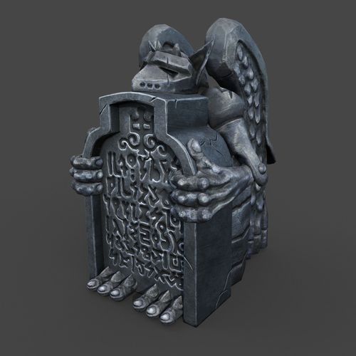gargoyle statue with wings Low-poly 3D model