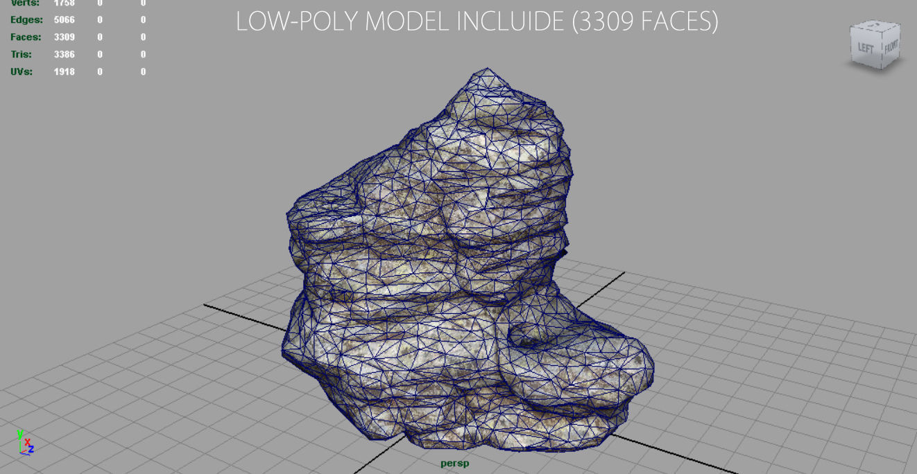 Rock 28 Low-poly 3D model_5