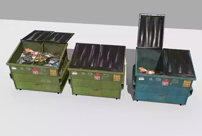 Dumpster Pack Low-poly 3D model