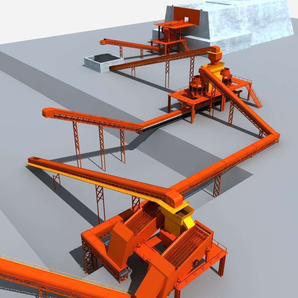 Mining Machinery 3D Model MAX OBJ