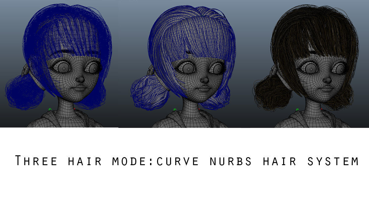 Cartoon Girl Rigged 3D model_28