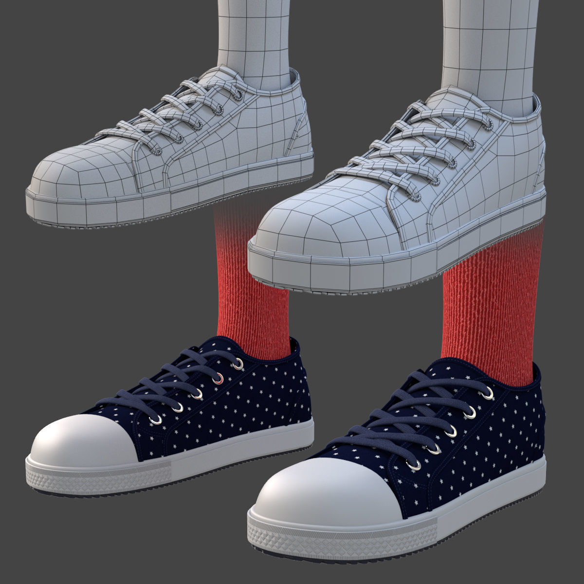 Cartoon Girl Rigged 3D model_18