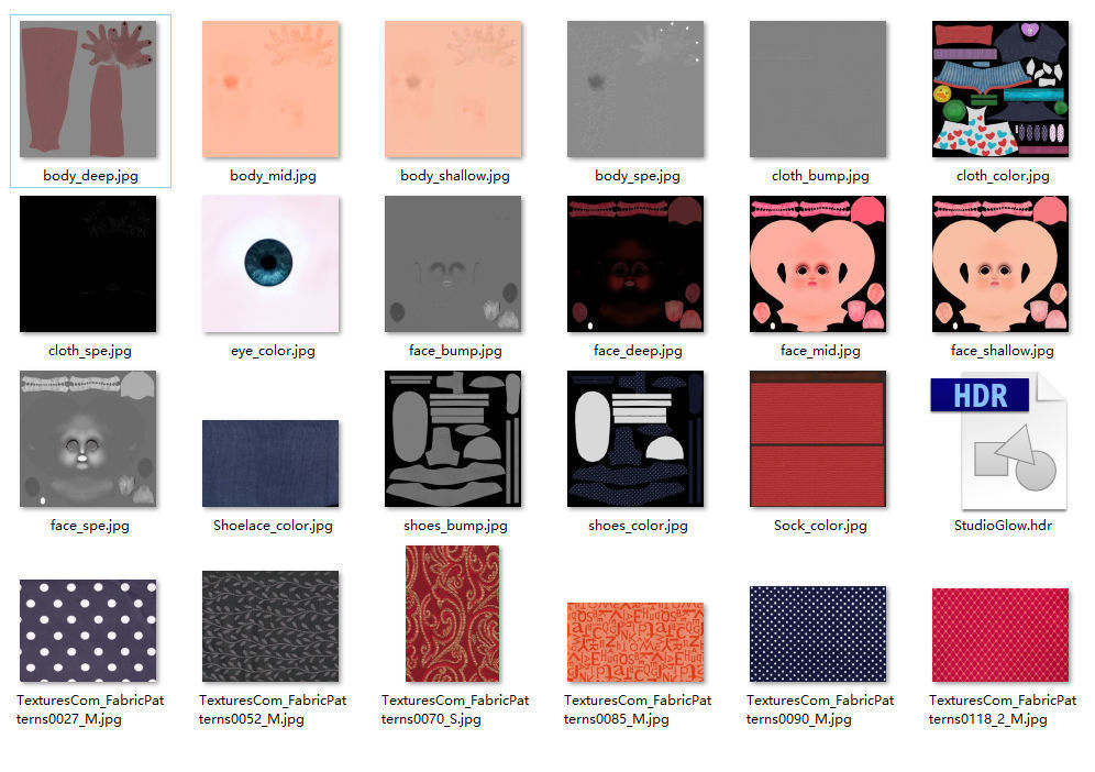 Cartoon Girl Rigged 3D model_29