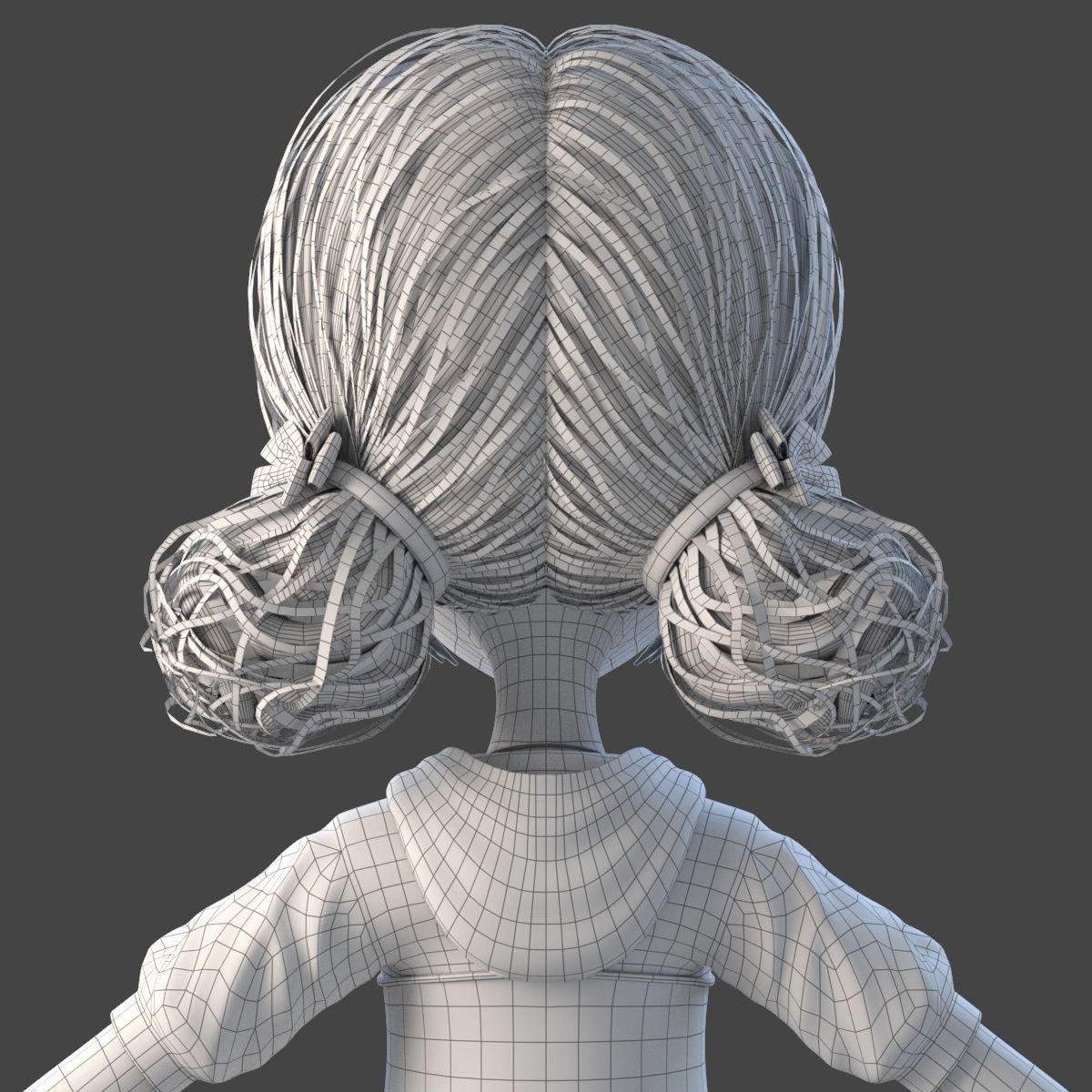 Cartoon Girl Rigged 3D model_21