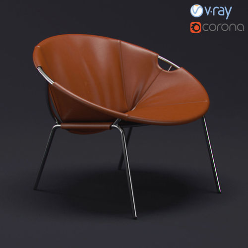 Dries Leather Sling Chair 3D model