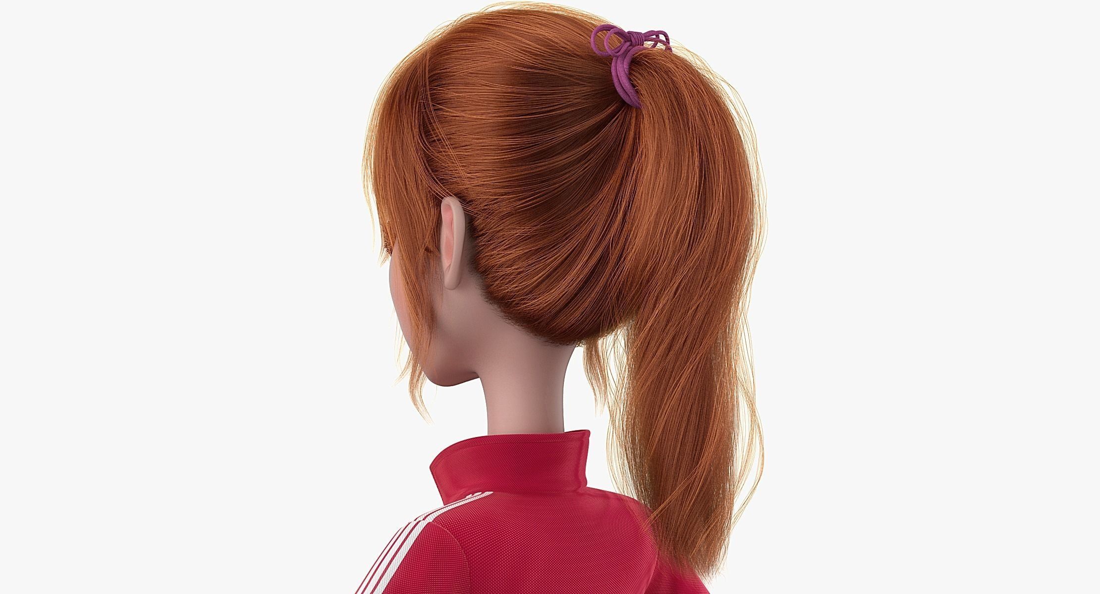 Cartoon Girl 3D model_3