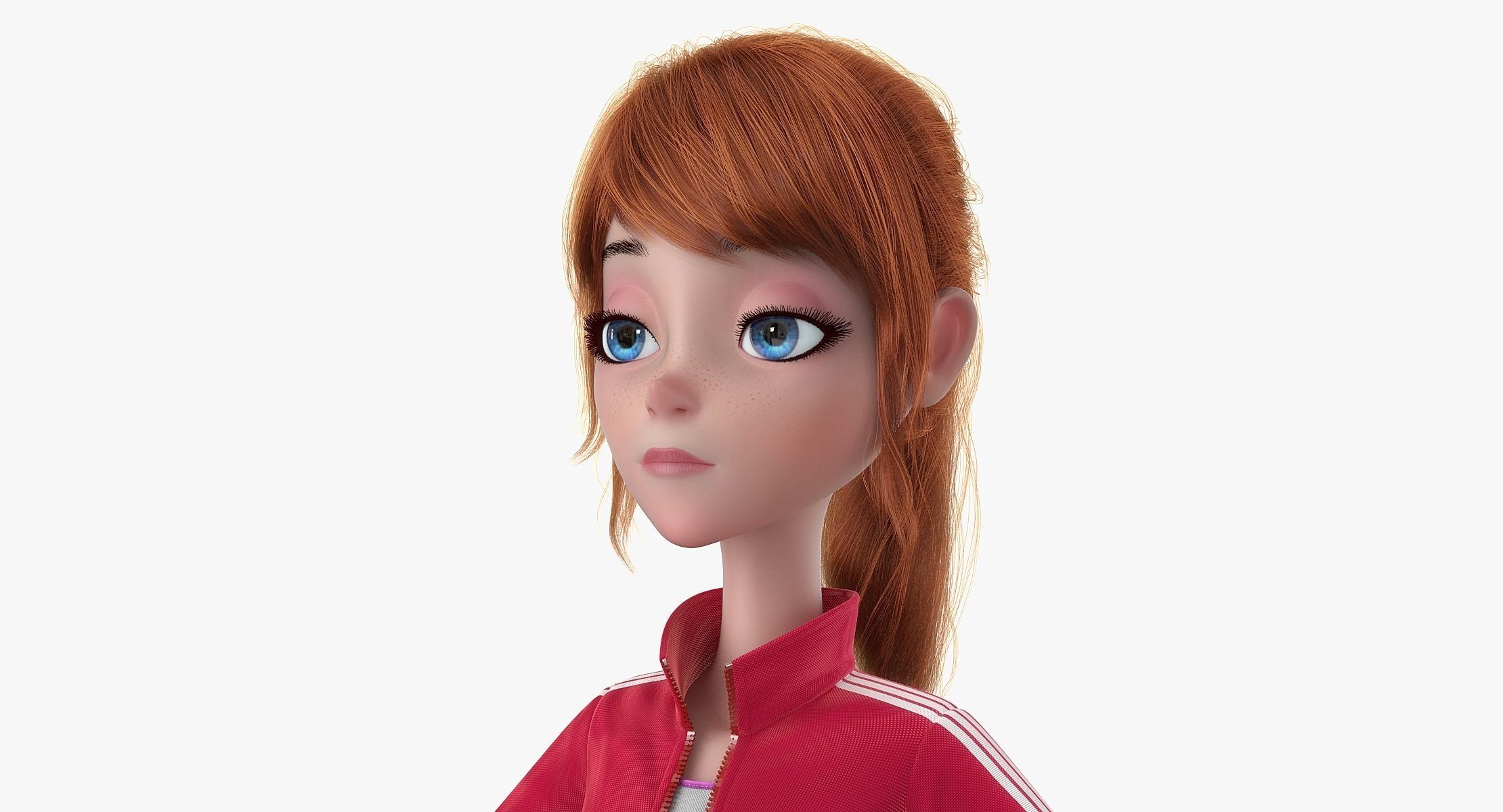 Cartoon Girl 3D model_0
