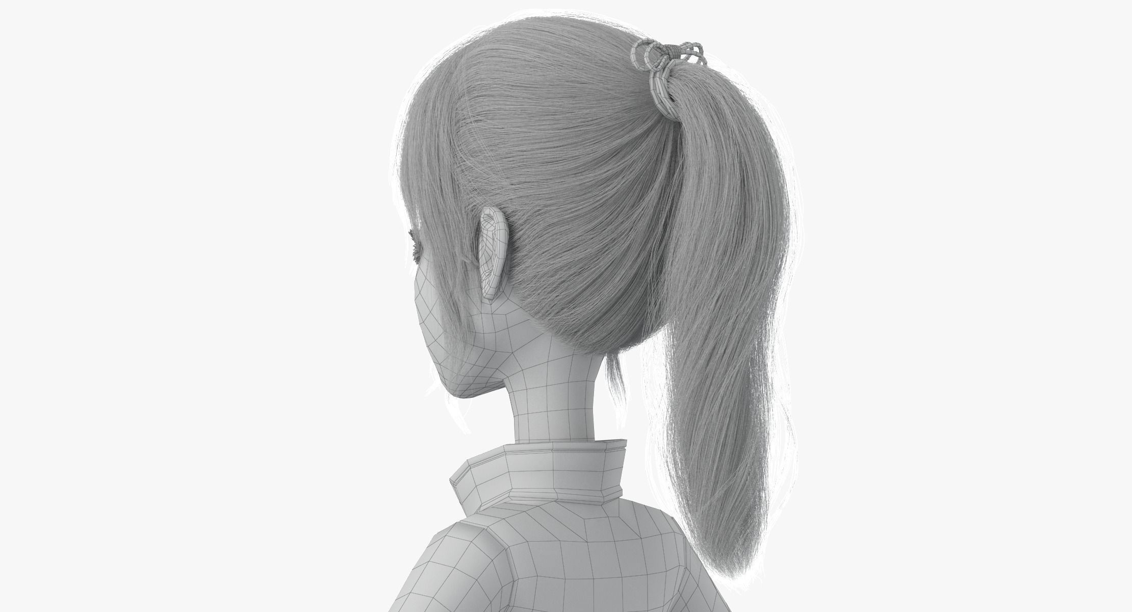 Cartoon Girl 3D model_38