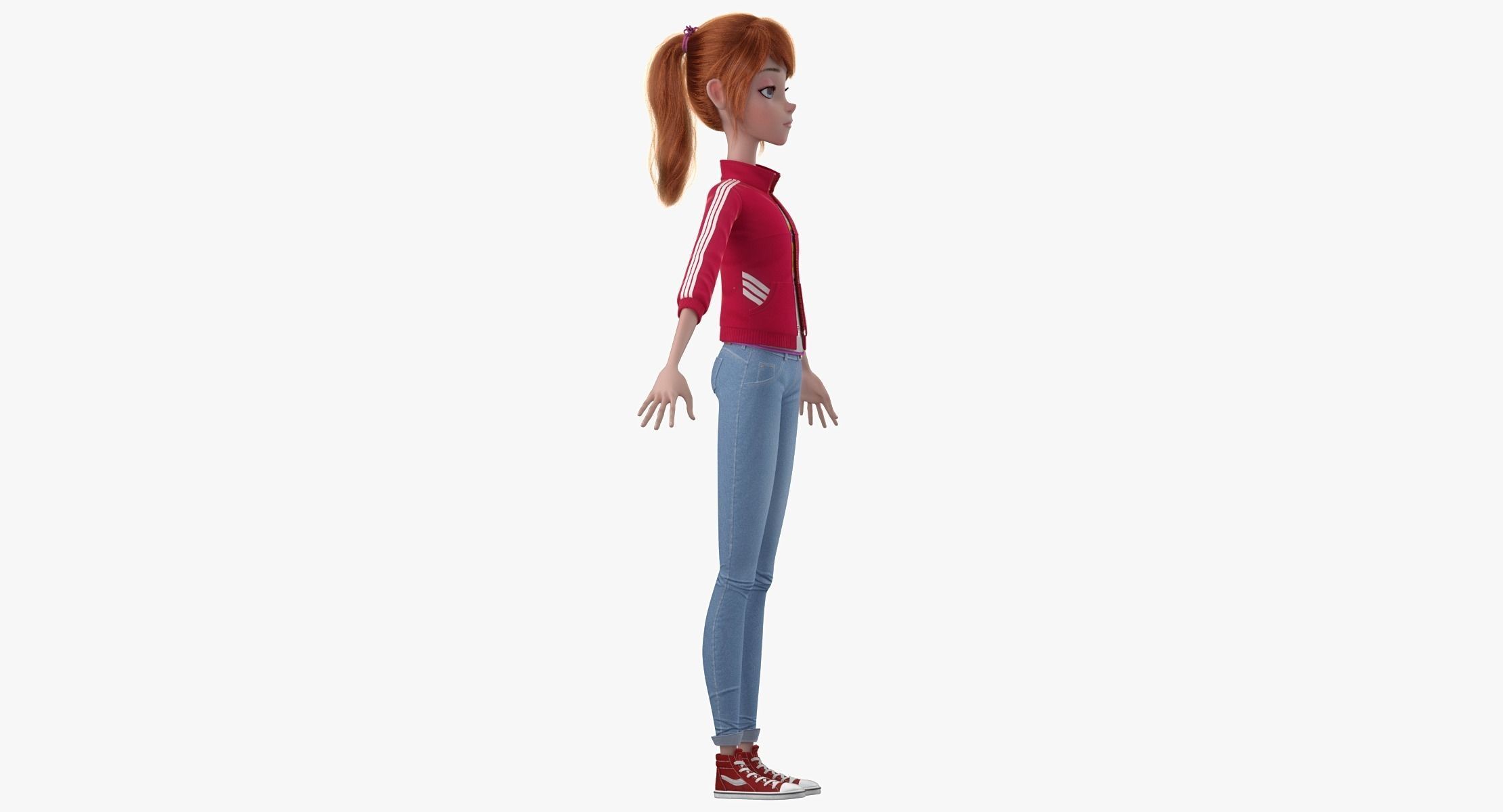 Cartoon Girl 3D model_22