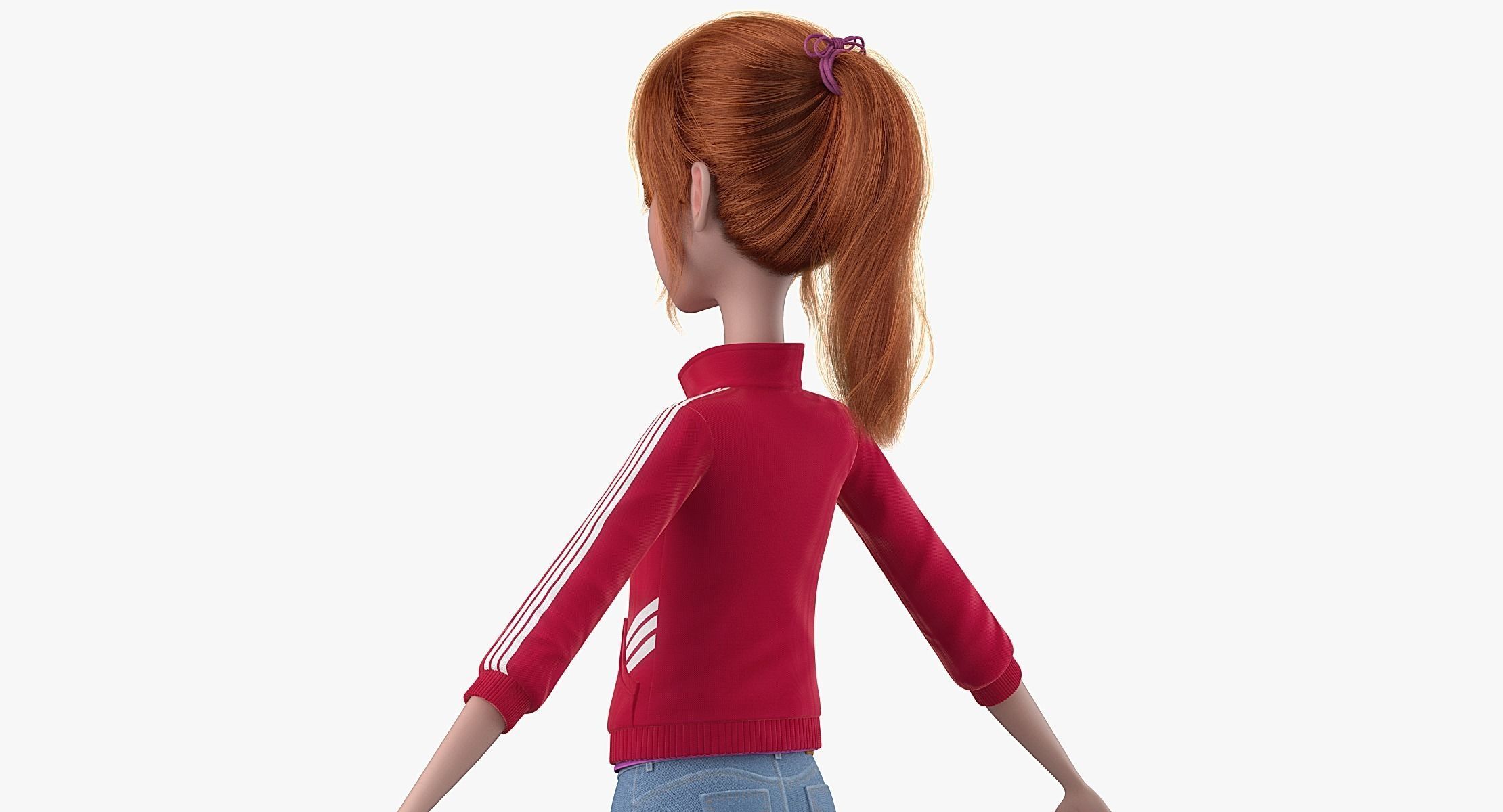 Cartoon Girl 3D model_11