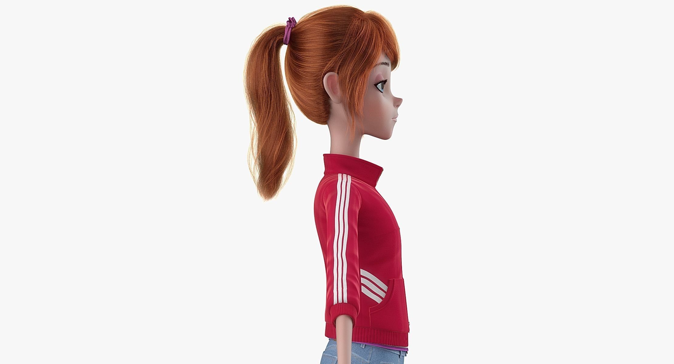 Cartoon Girl 3D model_12