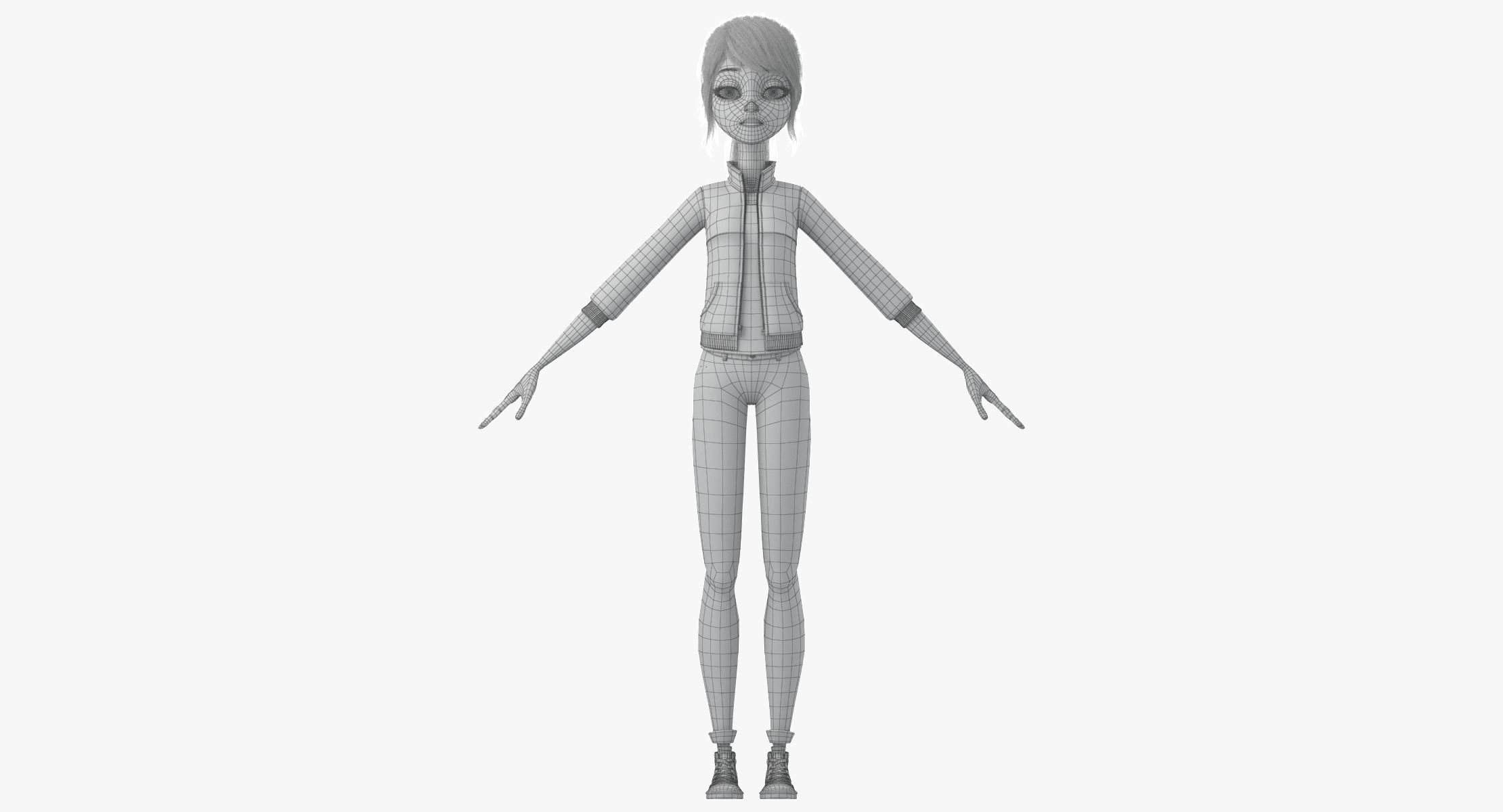 Cartoon Girl 3D model_52