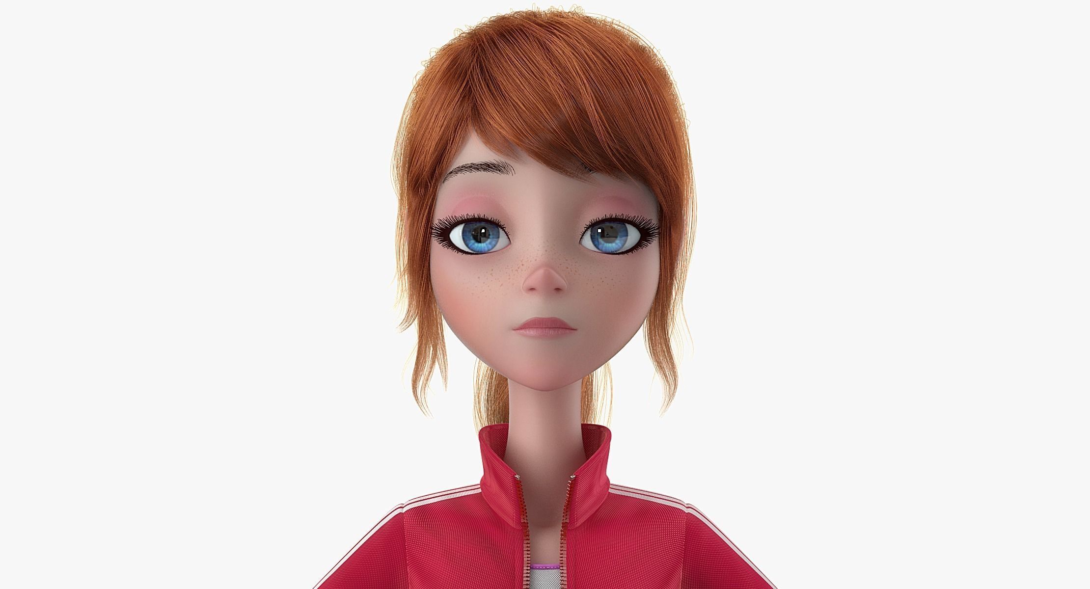 Cartoon Girl 3D model_1