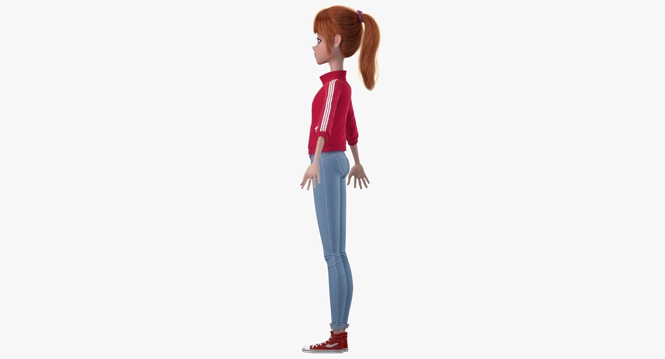Cartoon Girl 3D model_23