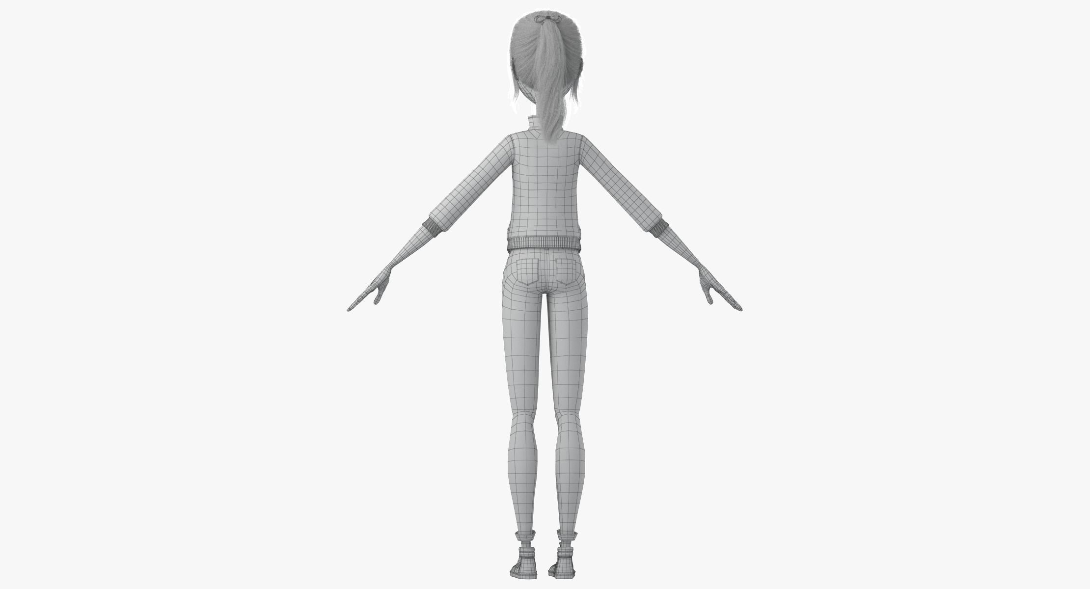 Cartoon Girl 3D model_50