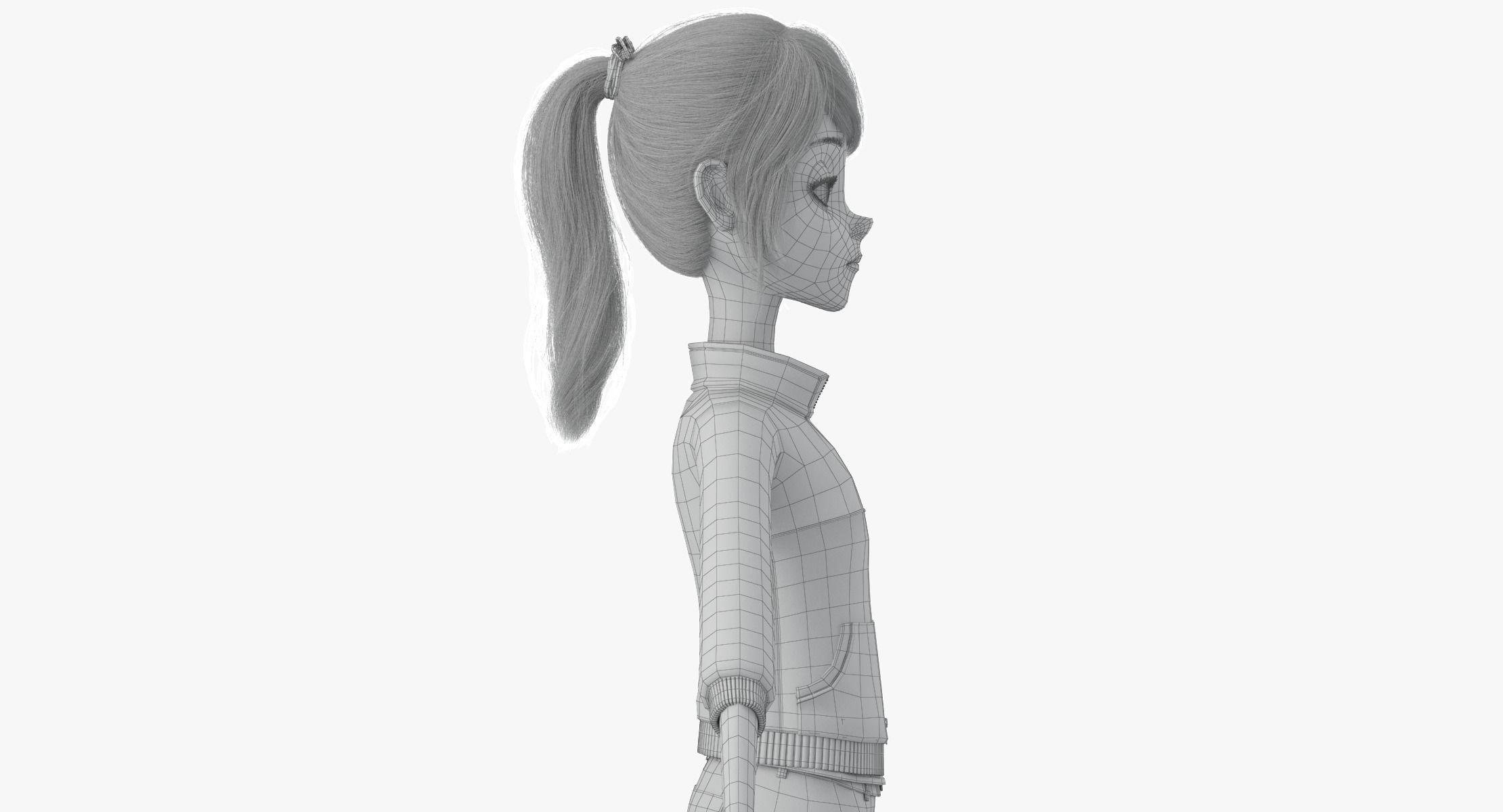 Cartoon Girl 3D model_47