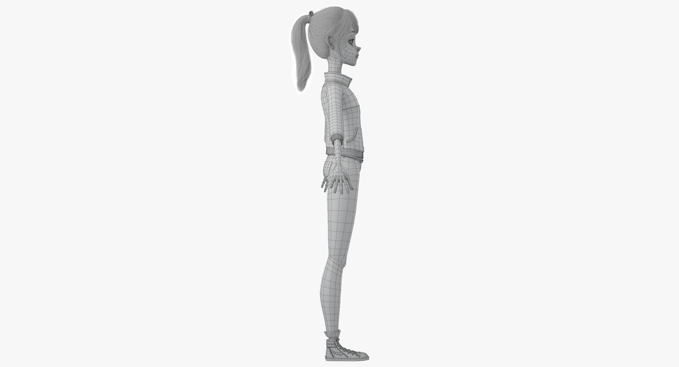 Cartoon Girl 3D model_51