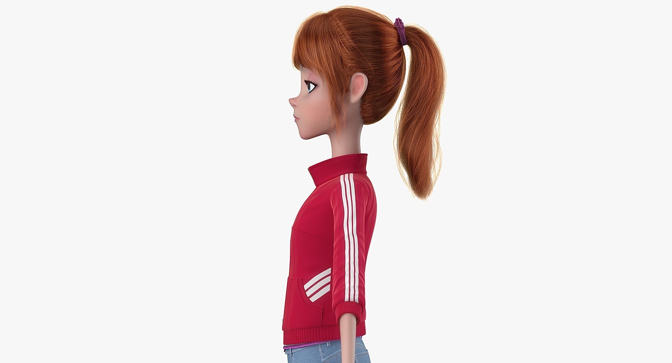 Cartoon Girl 3D model_14
