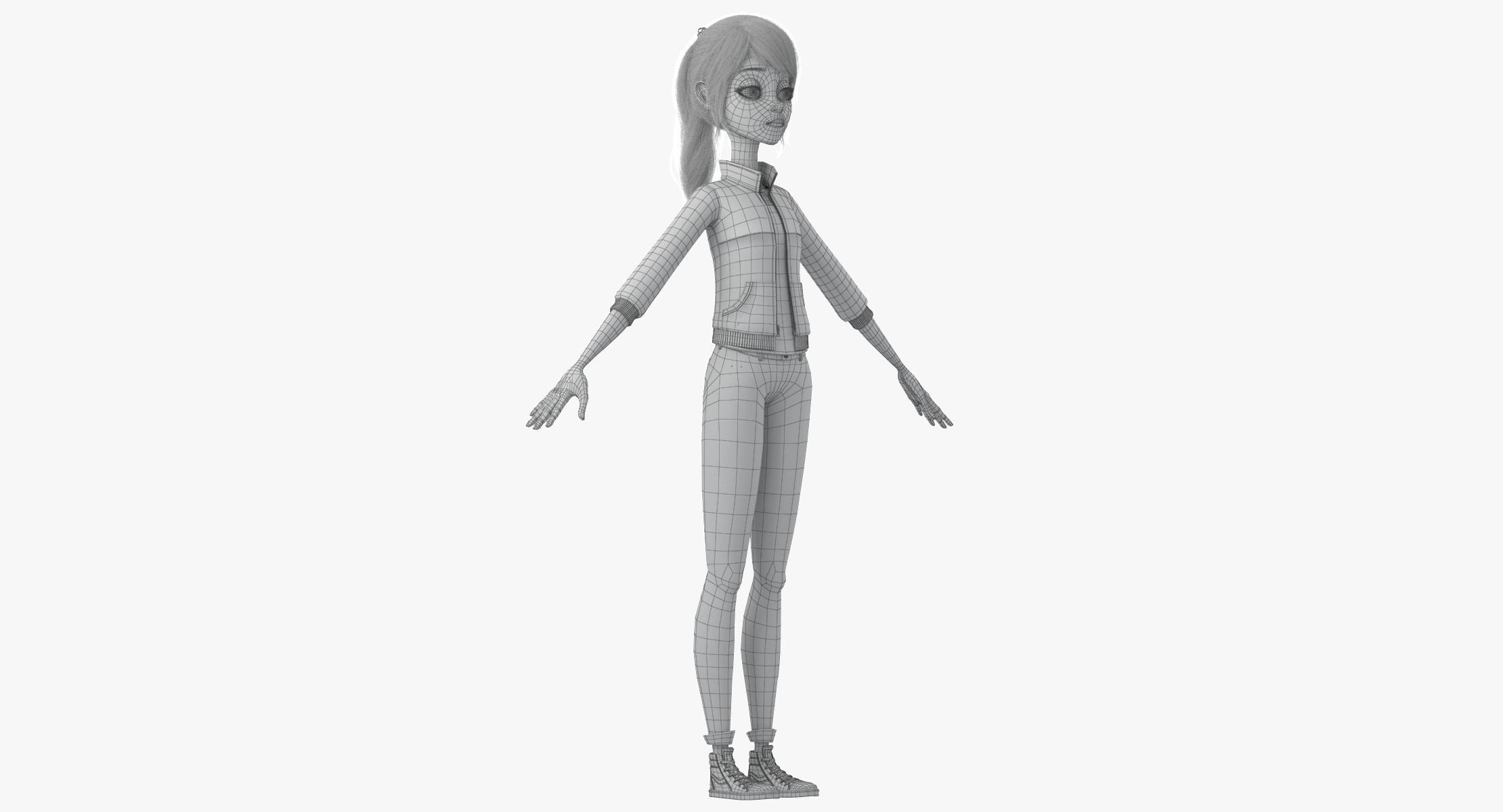 Cartoon Girl 3D model_53