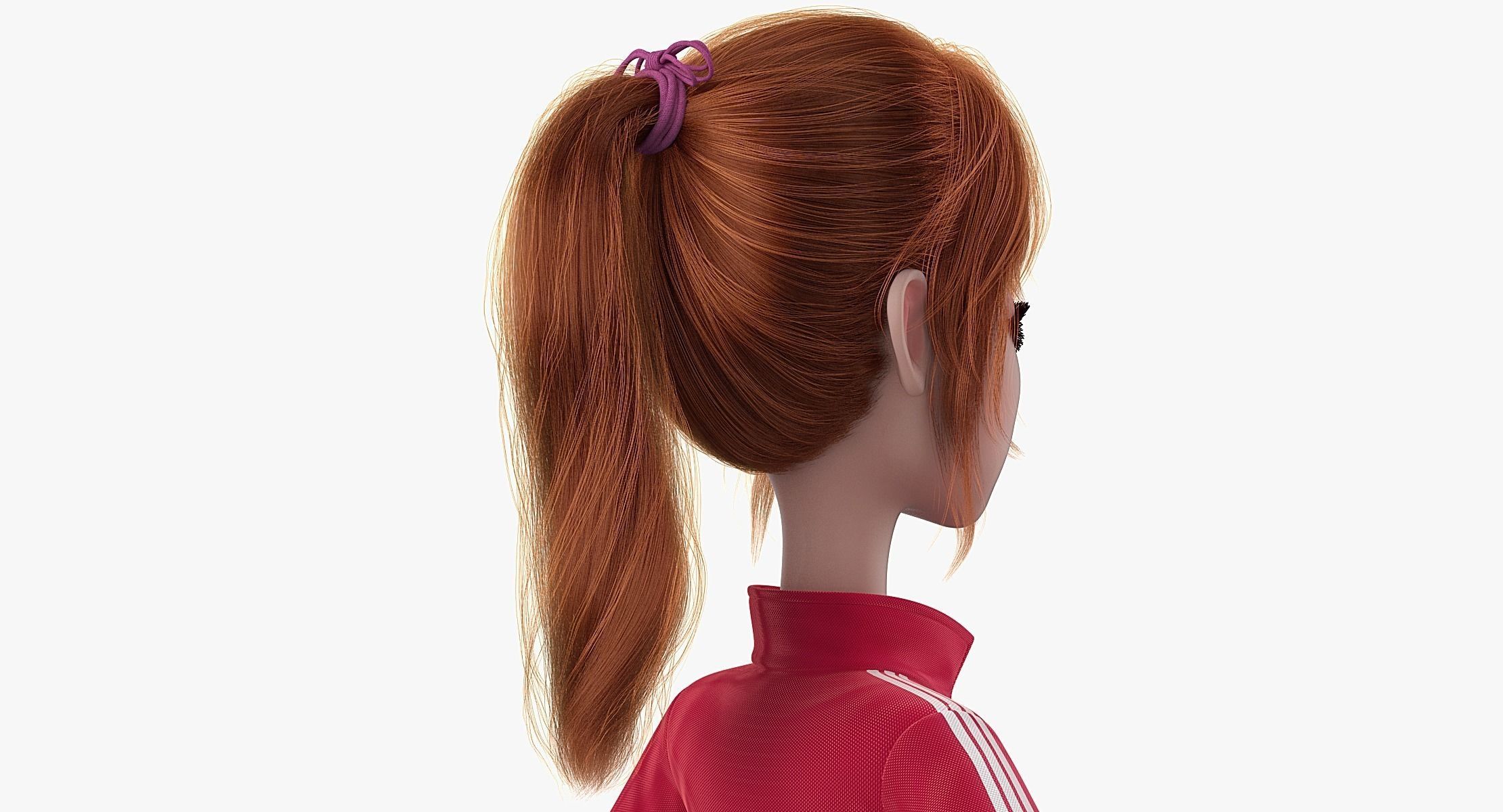 Cartoon Girl 3D model_5