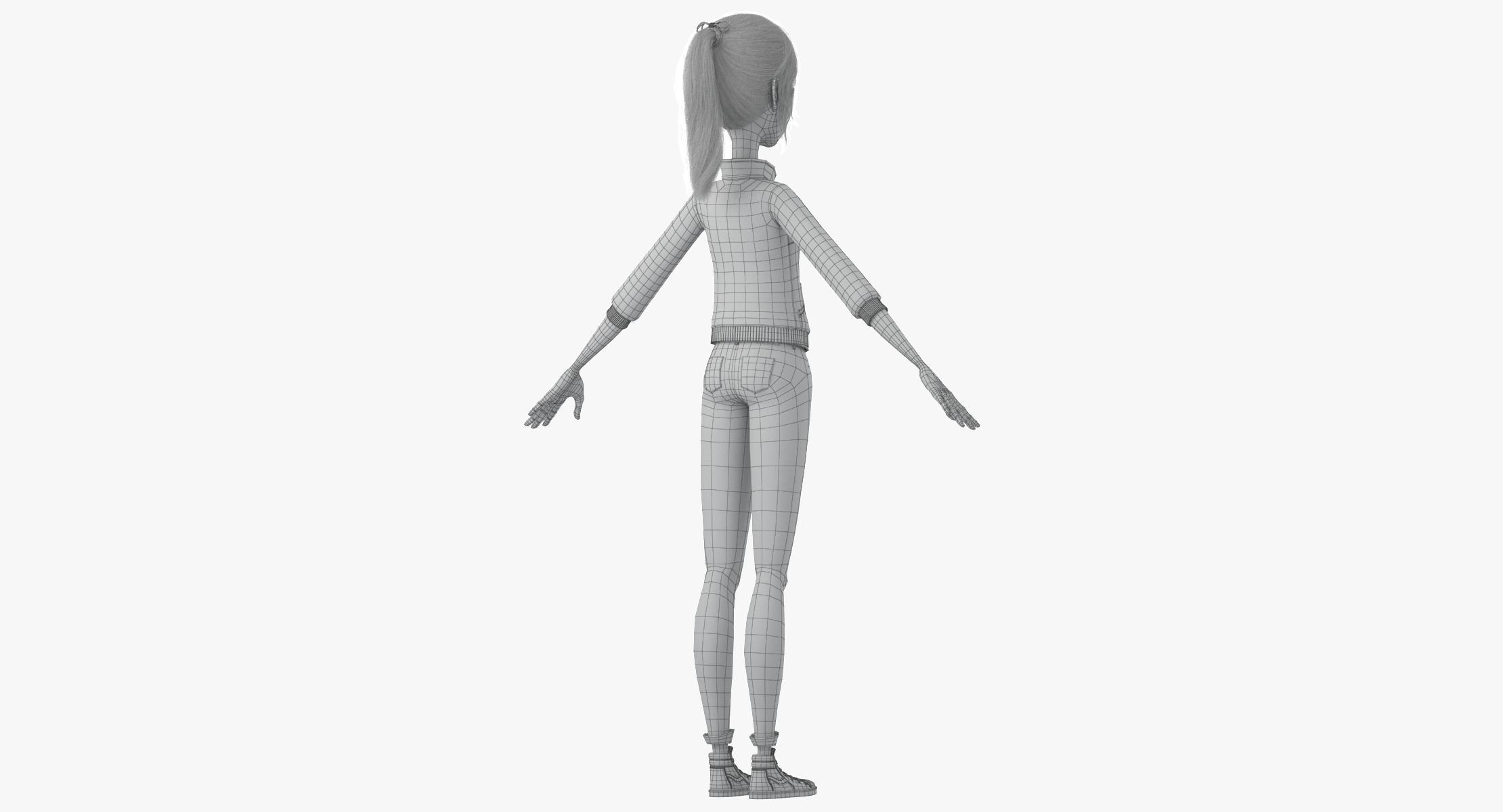 Cartoon Girl 3D model_49