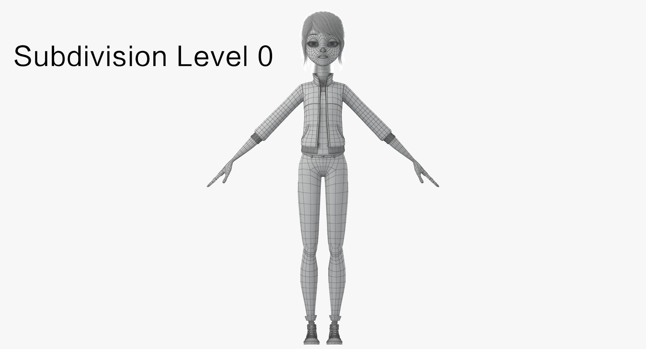 Cartoon Girl 3D model_30