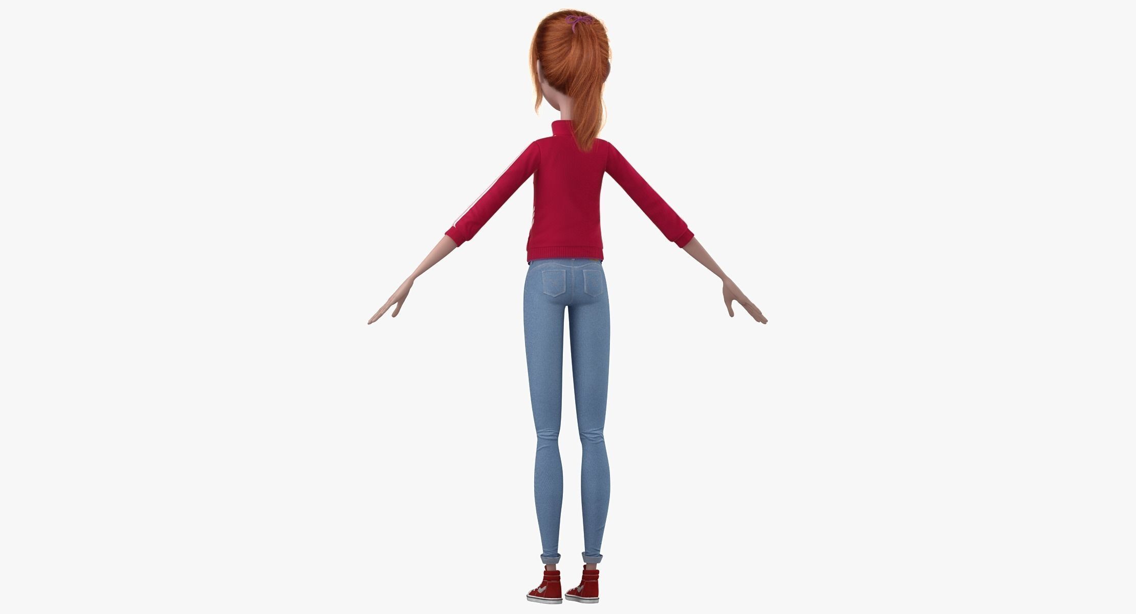 Cartoon Girl 3D model_18