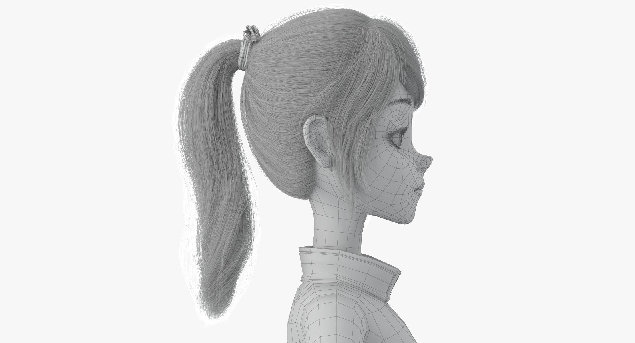 Cartoon Girl 3D model_40