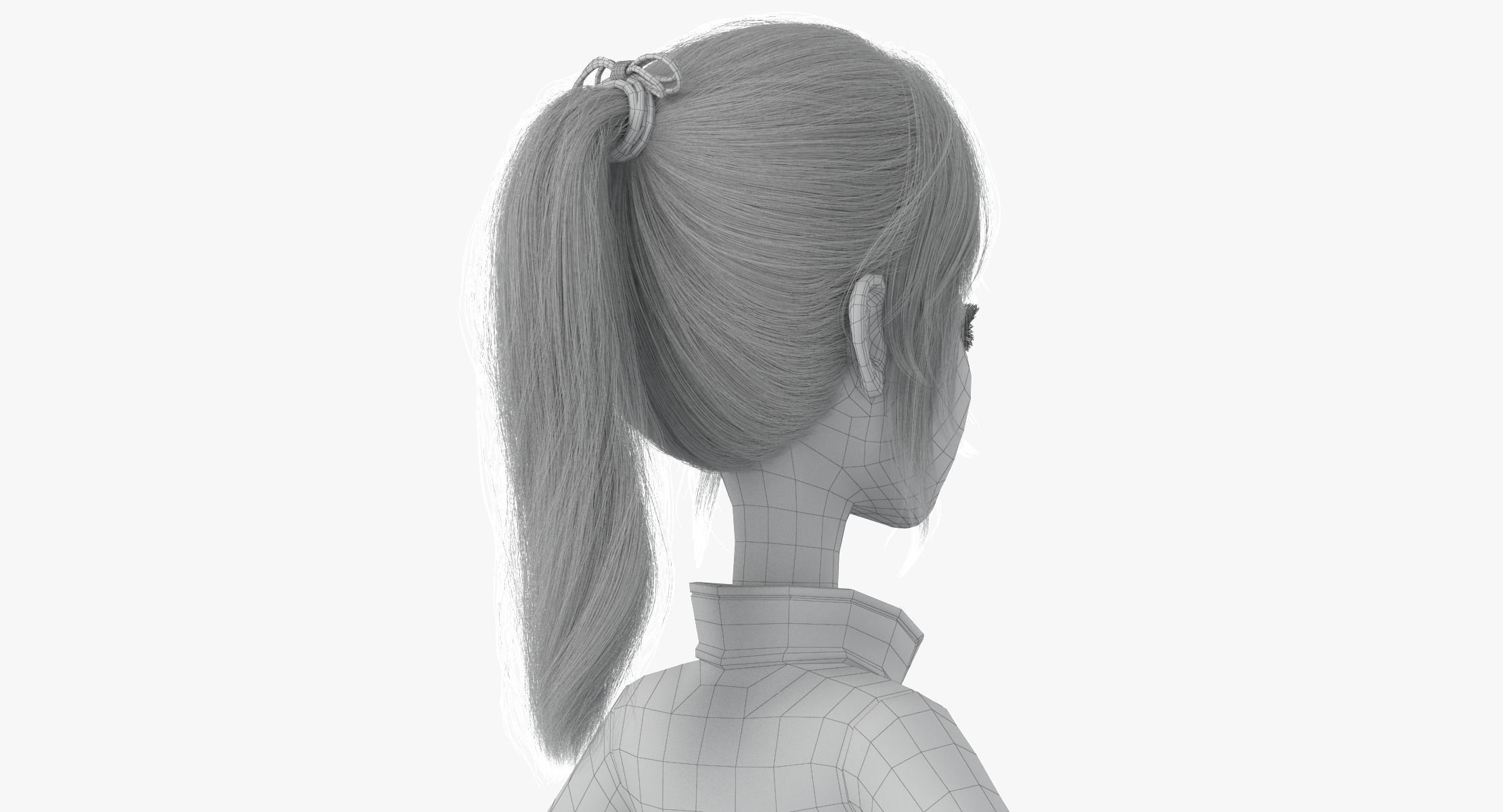 Cartoon Girl 3D model_35