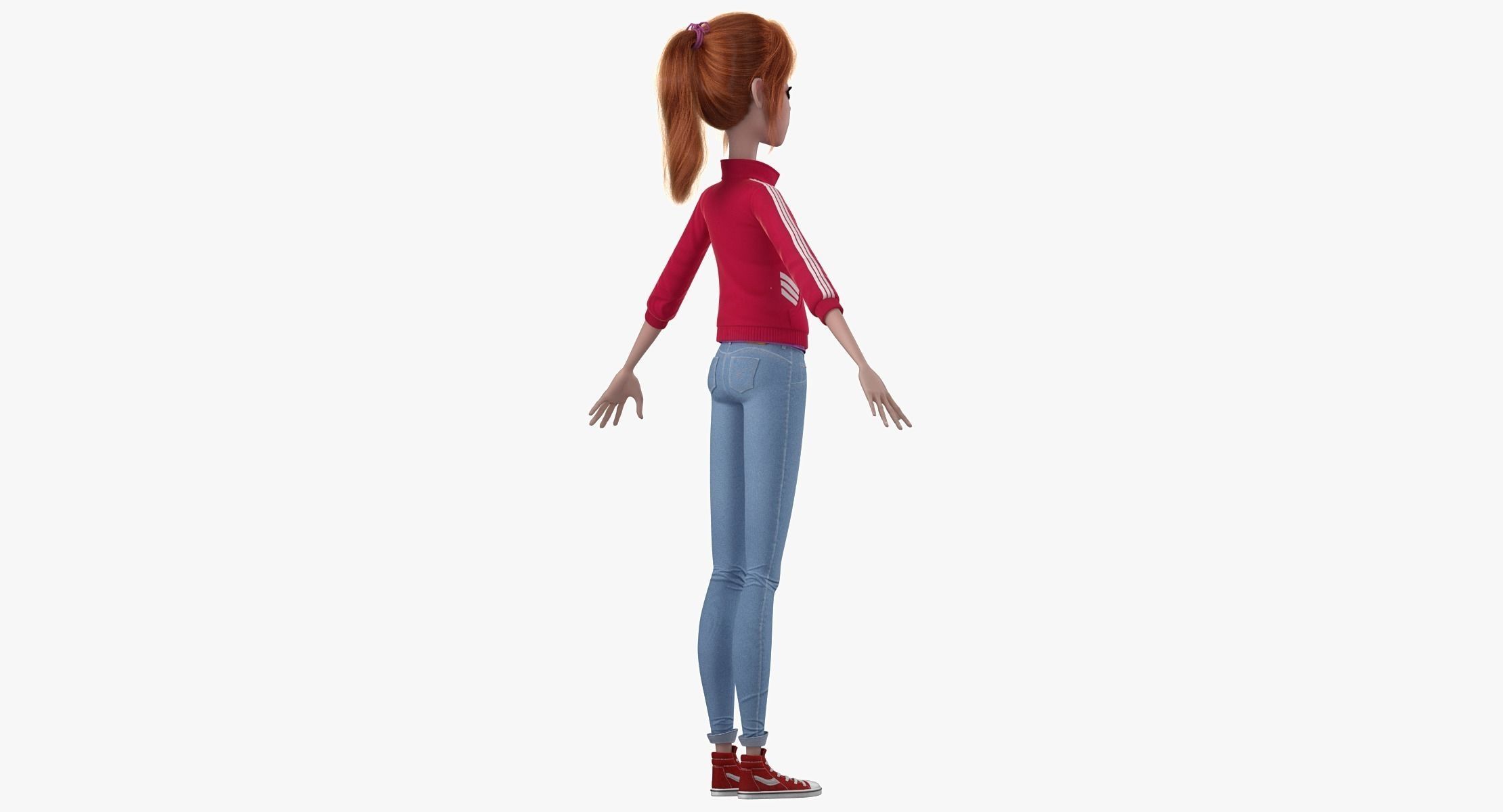 Cartoon Girl 3D model_21