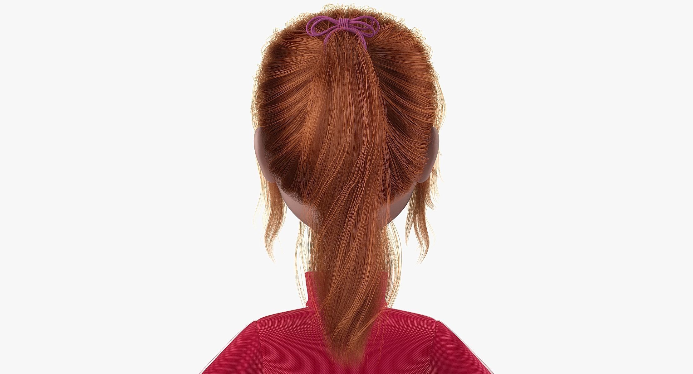 Cartoon Girl 3D model_4