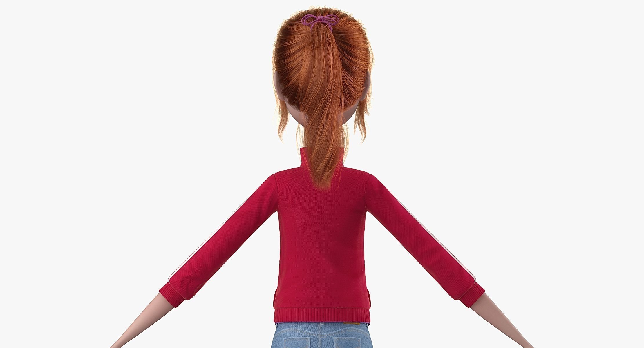 Cartoon Girl 3D model_13