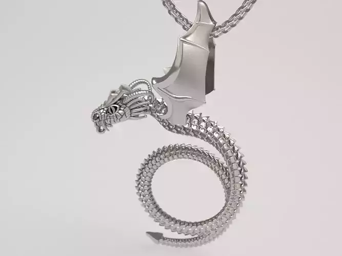 Scary dragon pendant - original 3D print model