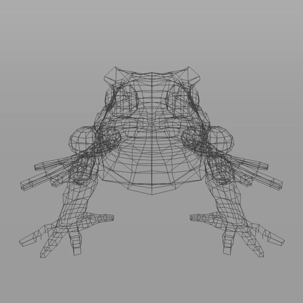 Warty Toad Low-poly 3D model_4