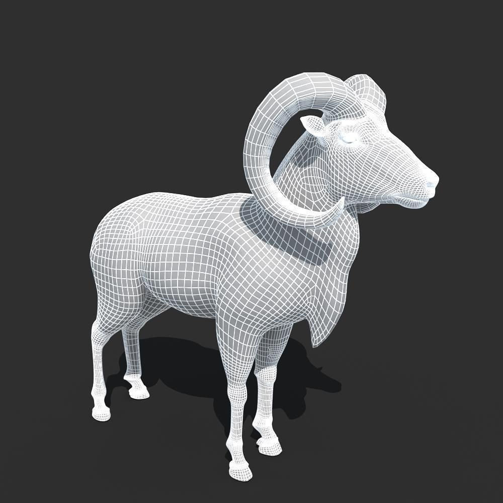 Goat Rigged 01 3D model_7