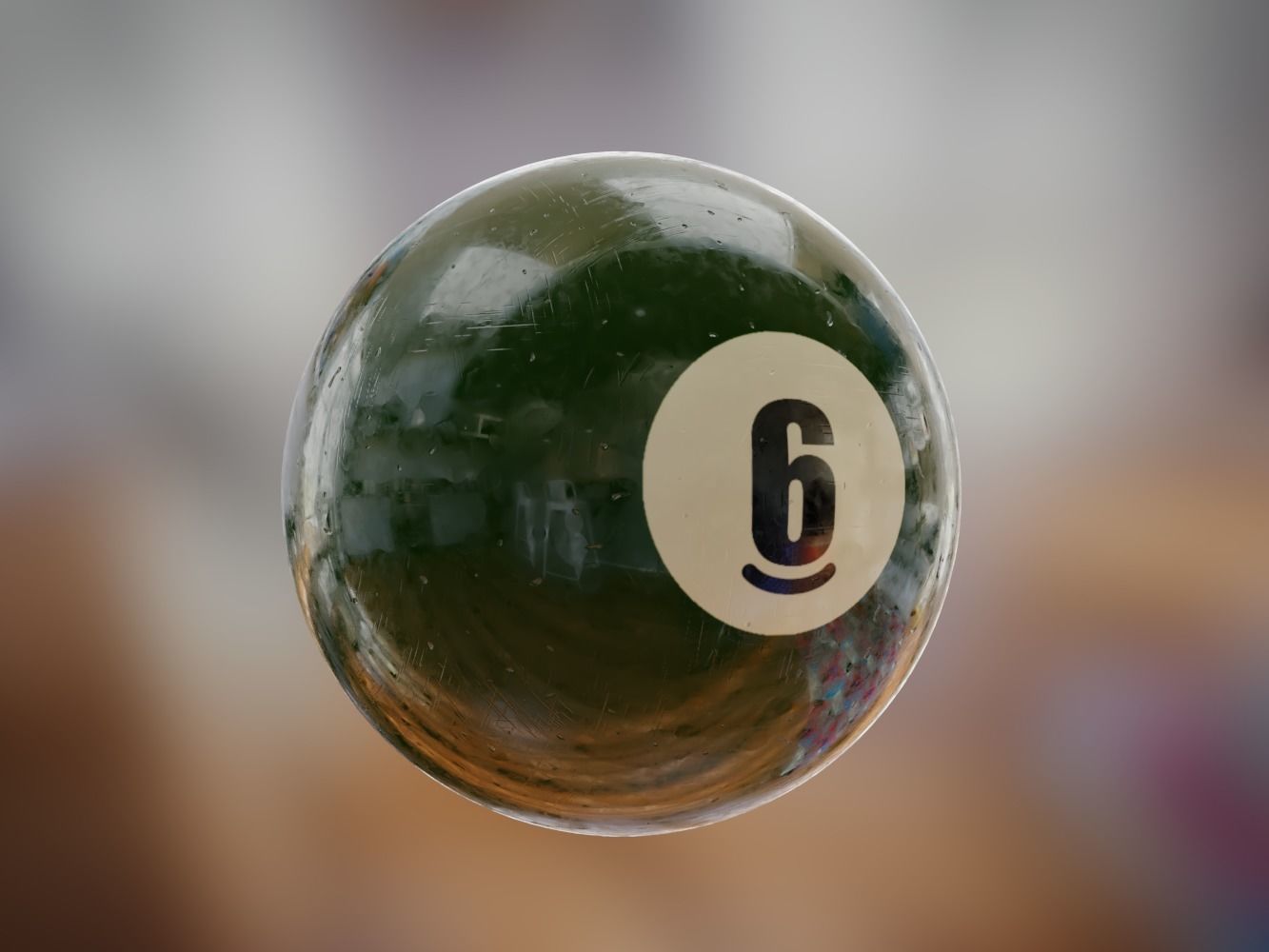 Billard balls with plastic triangle 3D model_7