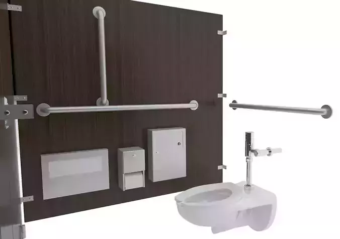 Toilet Stall-001B 3D model