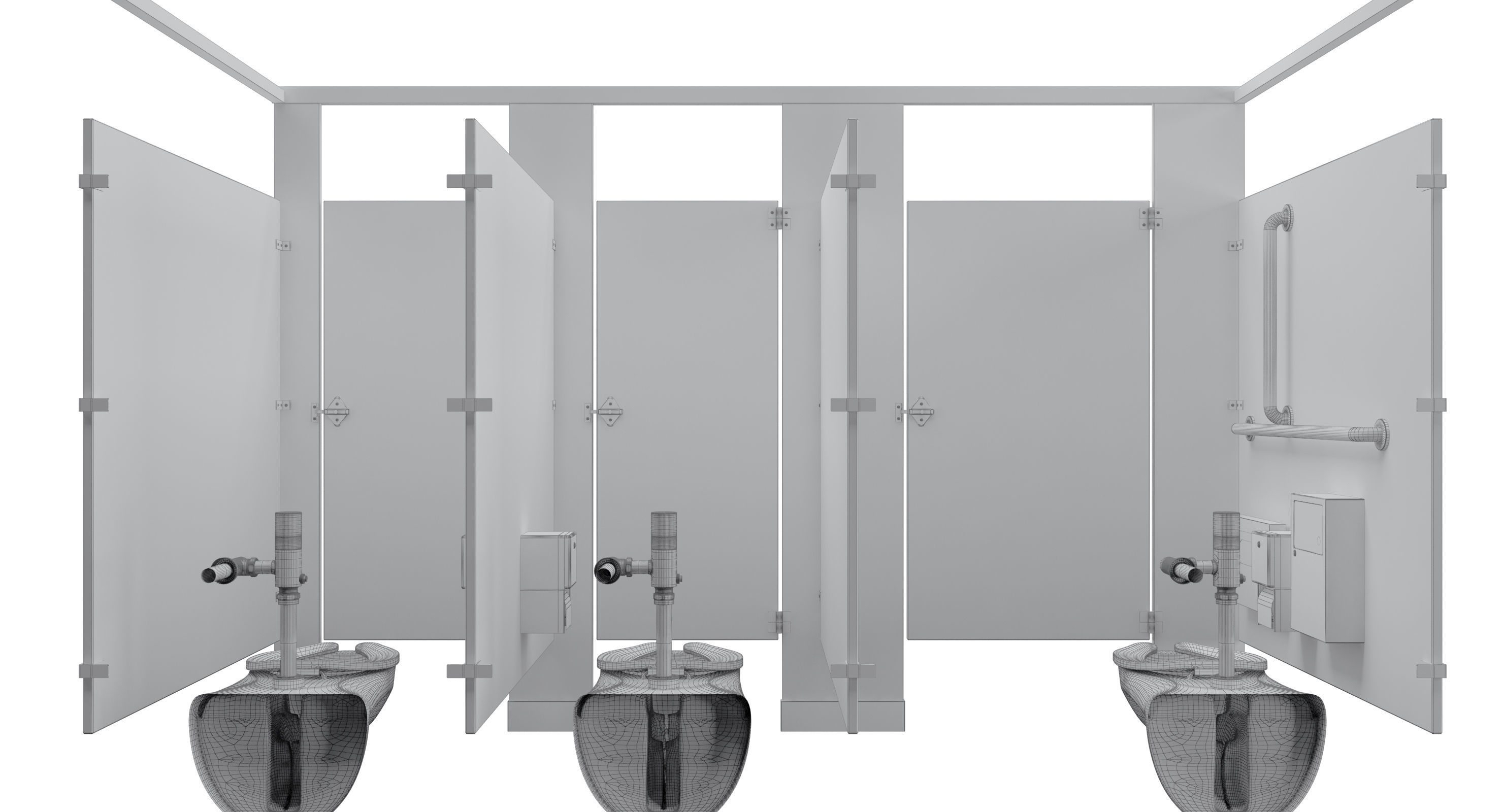 Toilet Stall-001B 3D model_8