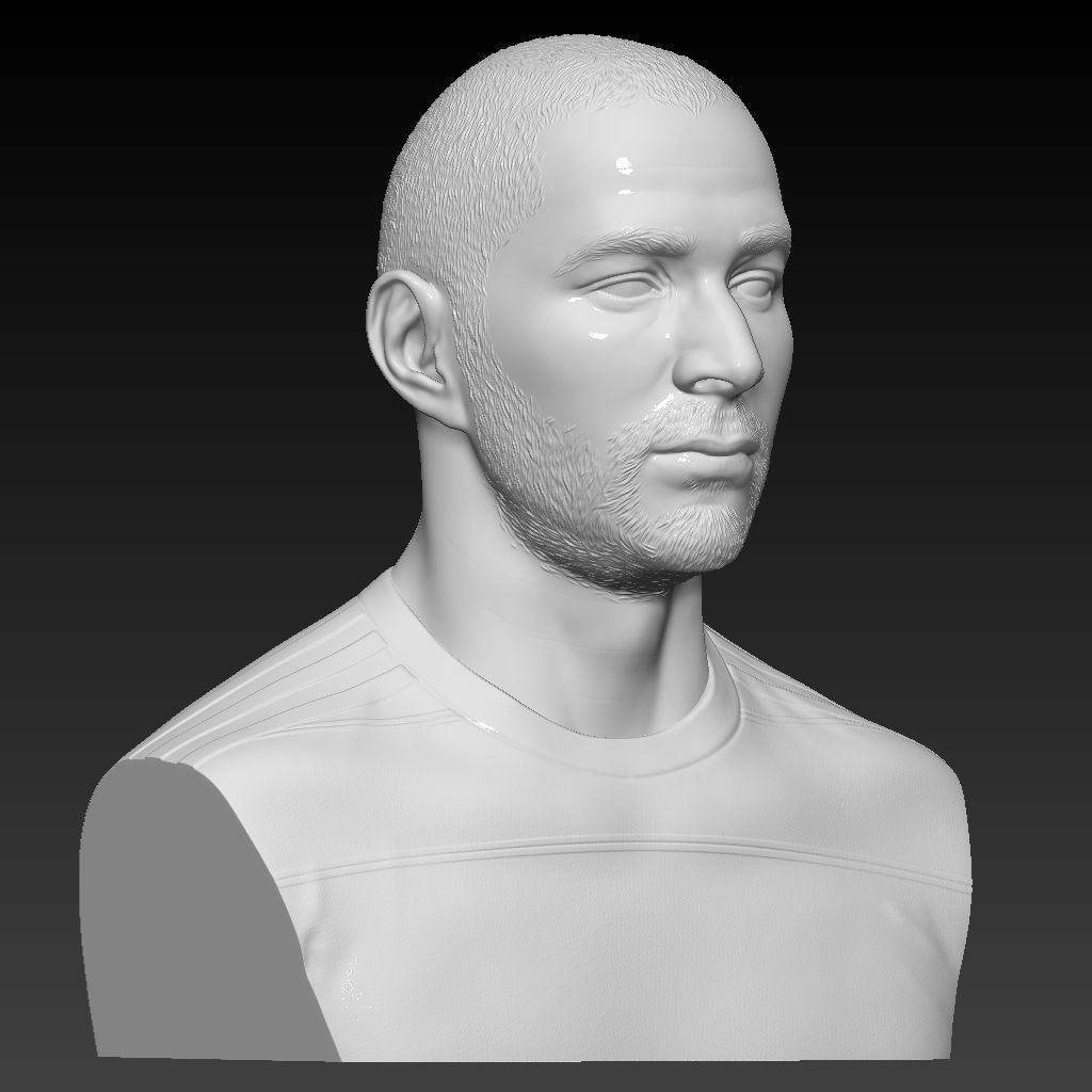Karim Benzema Real Madrid bust - 3D sculpture handmade 3D print model_1