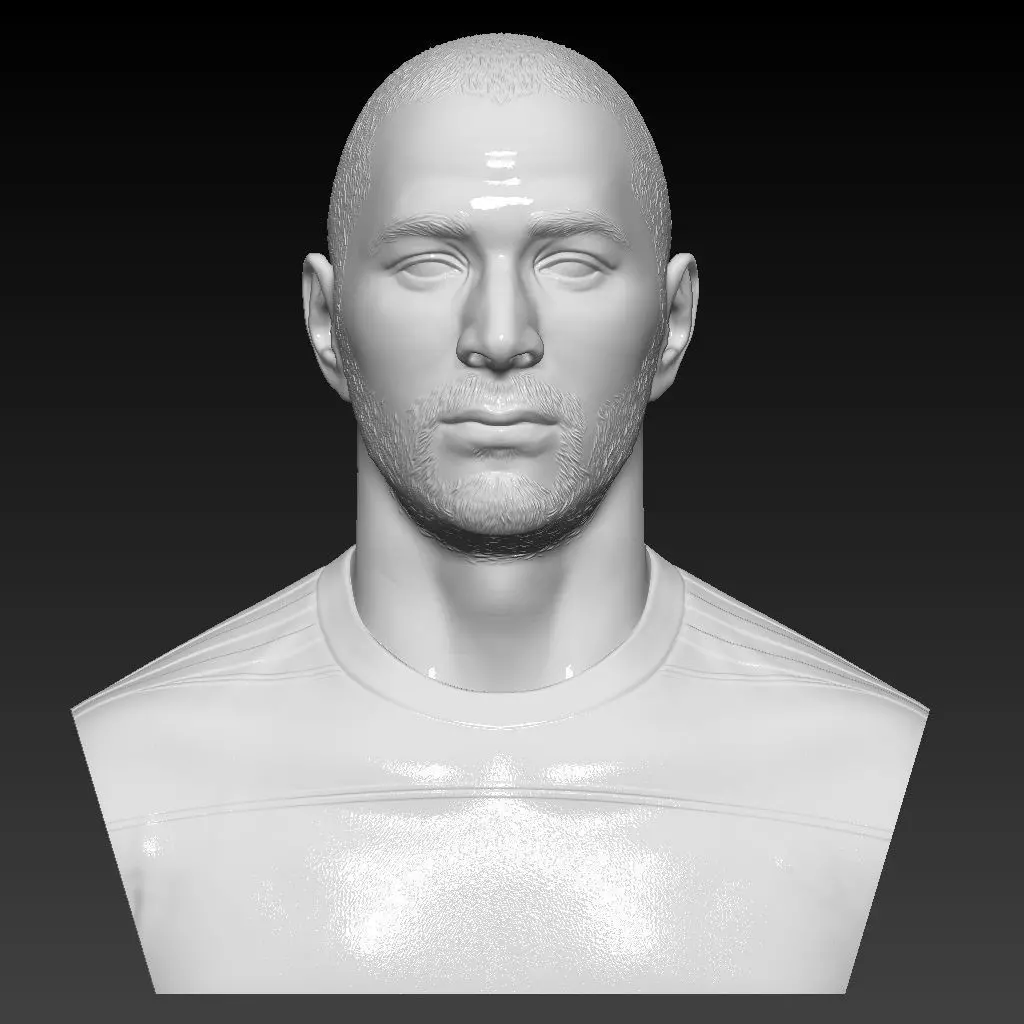 Karim Benzema Real Madrid bust - 3D sculpture handmade 3D print model_0