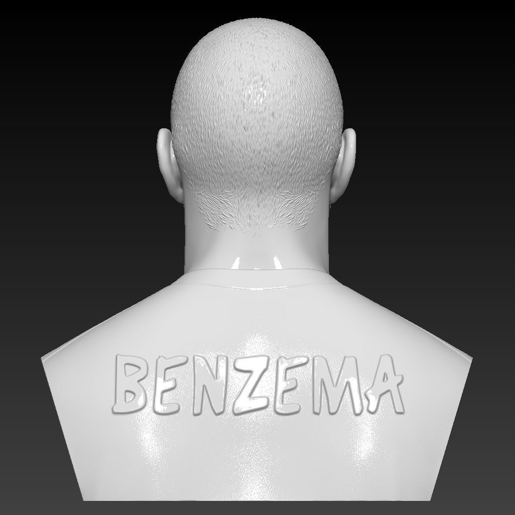 Karim Benzema Real Madrid bust - 3D sculpture handmade 3D print model_2