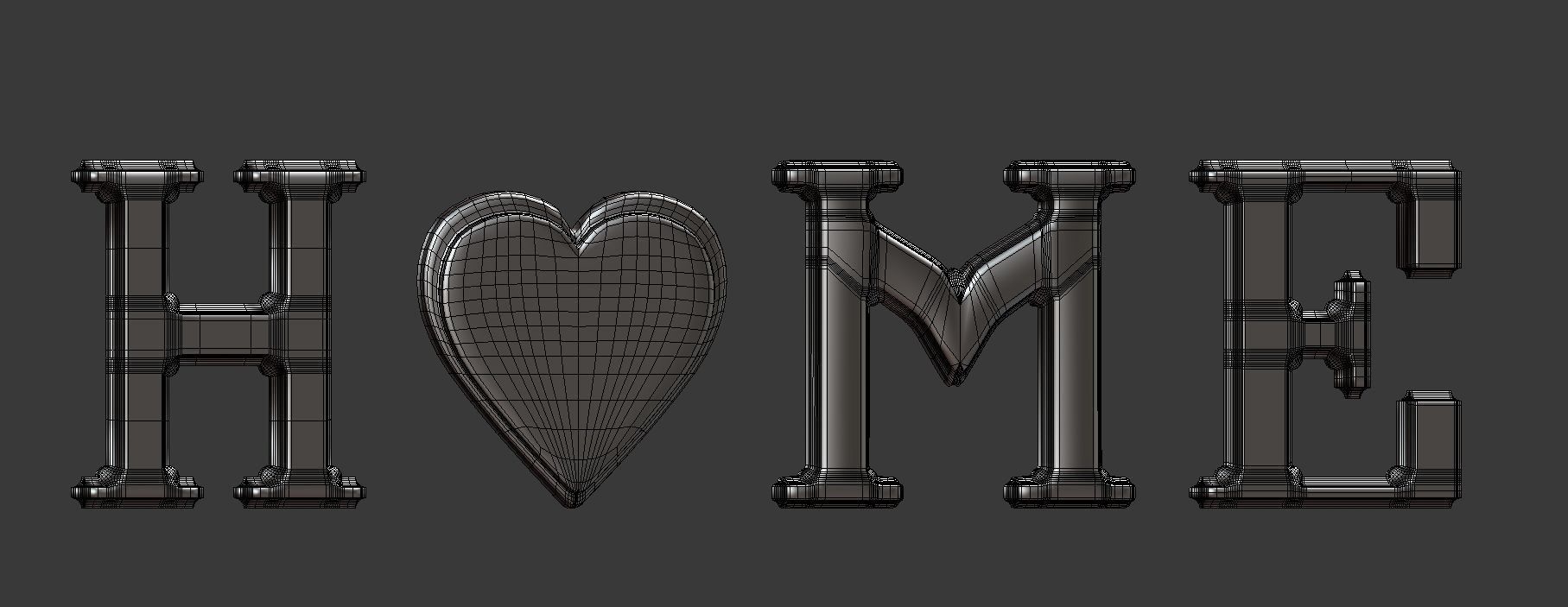 Decor Object - Home Text 3D model_6