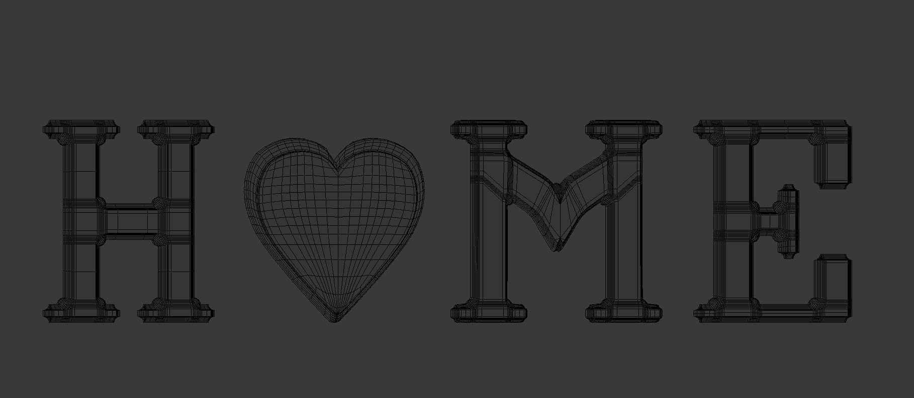 Decor Object - Home Text 3D model_8